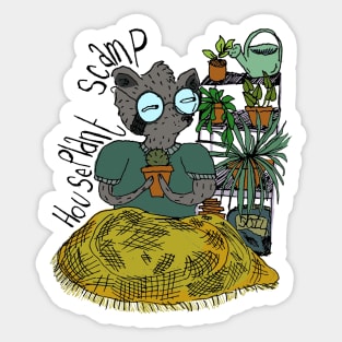 Raccoon's Cozy Green Haven Sticker